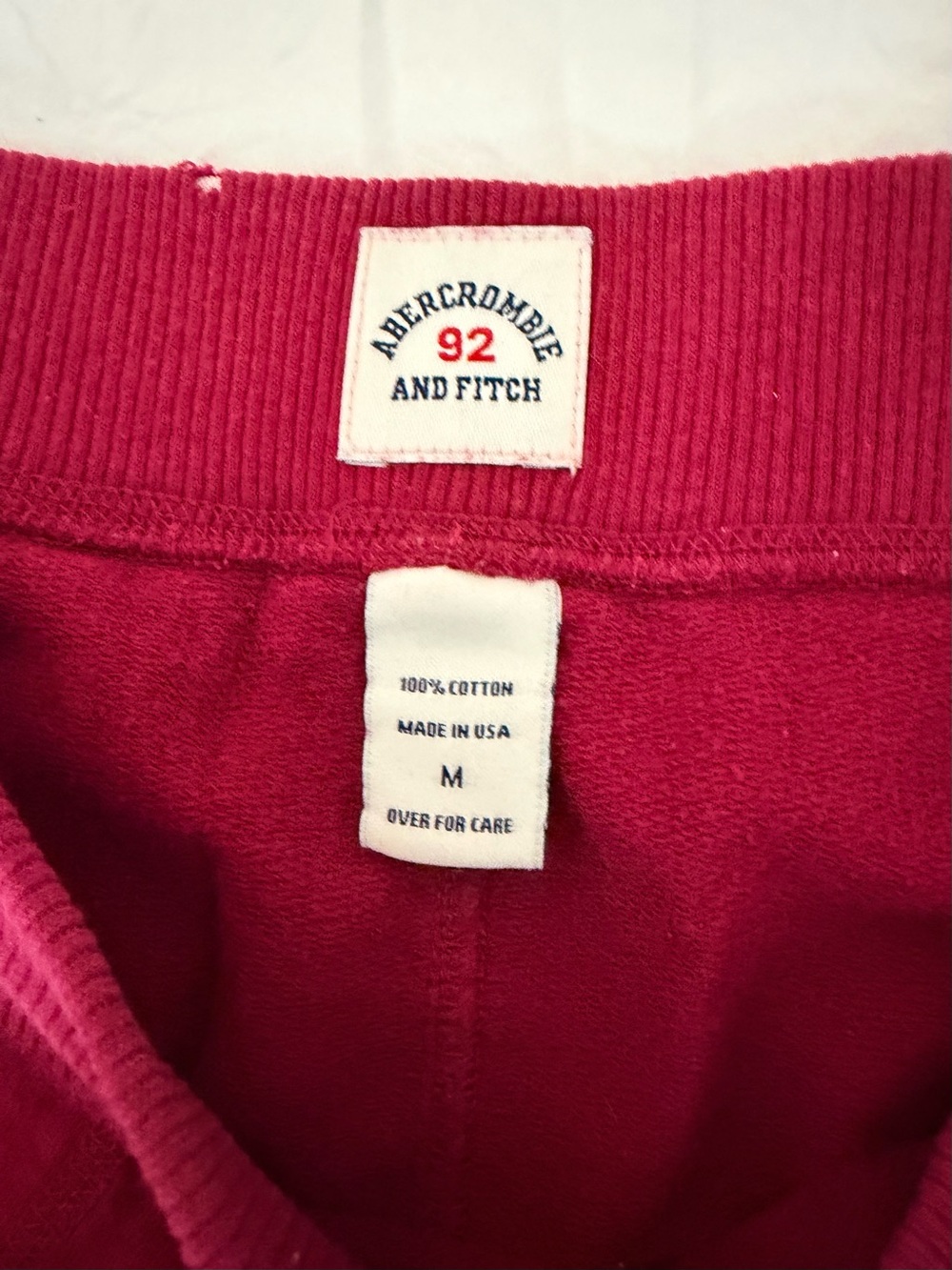 Abercrombie & Fitch Red/Dark Pink Drawstring Jersey Skirt Vintage - Picture 2 of 5